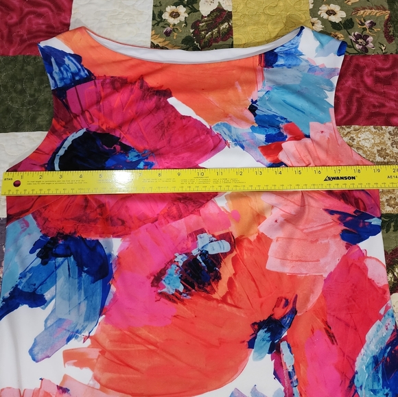 Trina Turk Felana Floral Watercolor Sleeveless Lined Jersey Dress - Picture 8 of 8